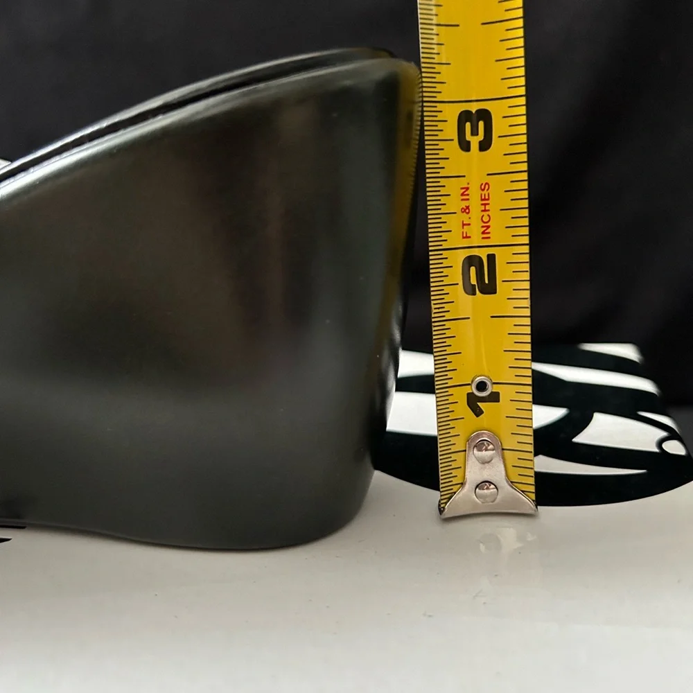Nine West, Brand New, Black Leather Wedge Heel Sandals, Size 8 M